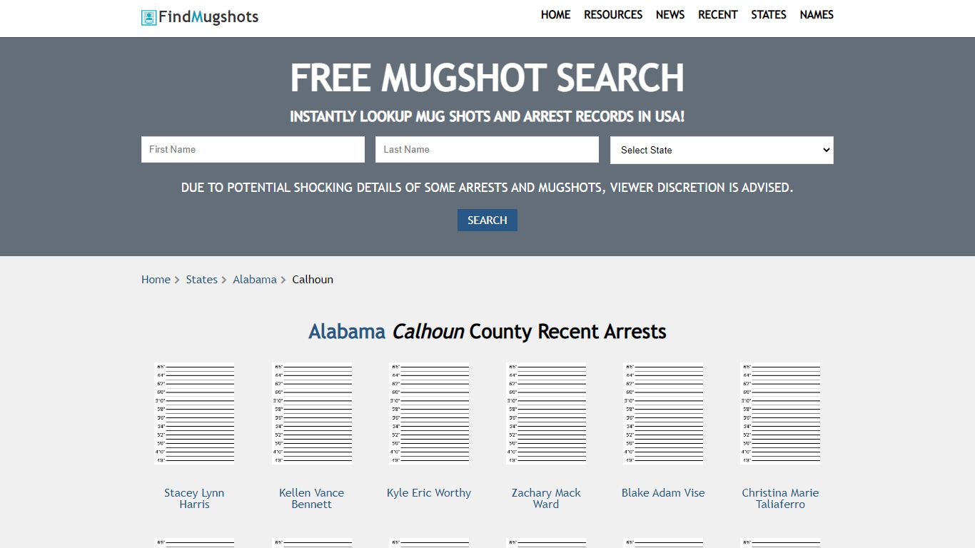 Find Calhoun Alabama Mugshots - Find Mugshots